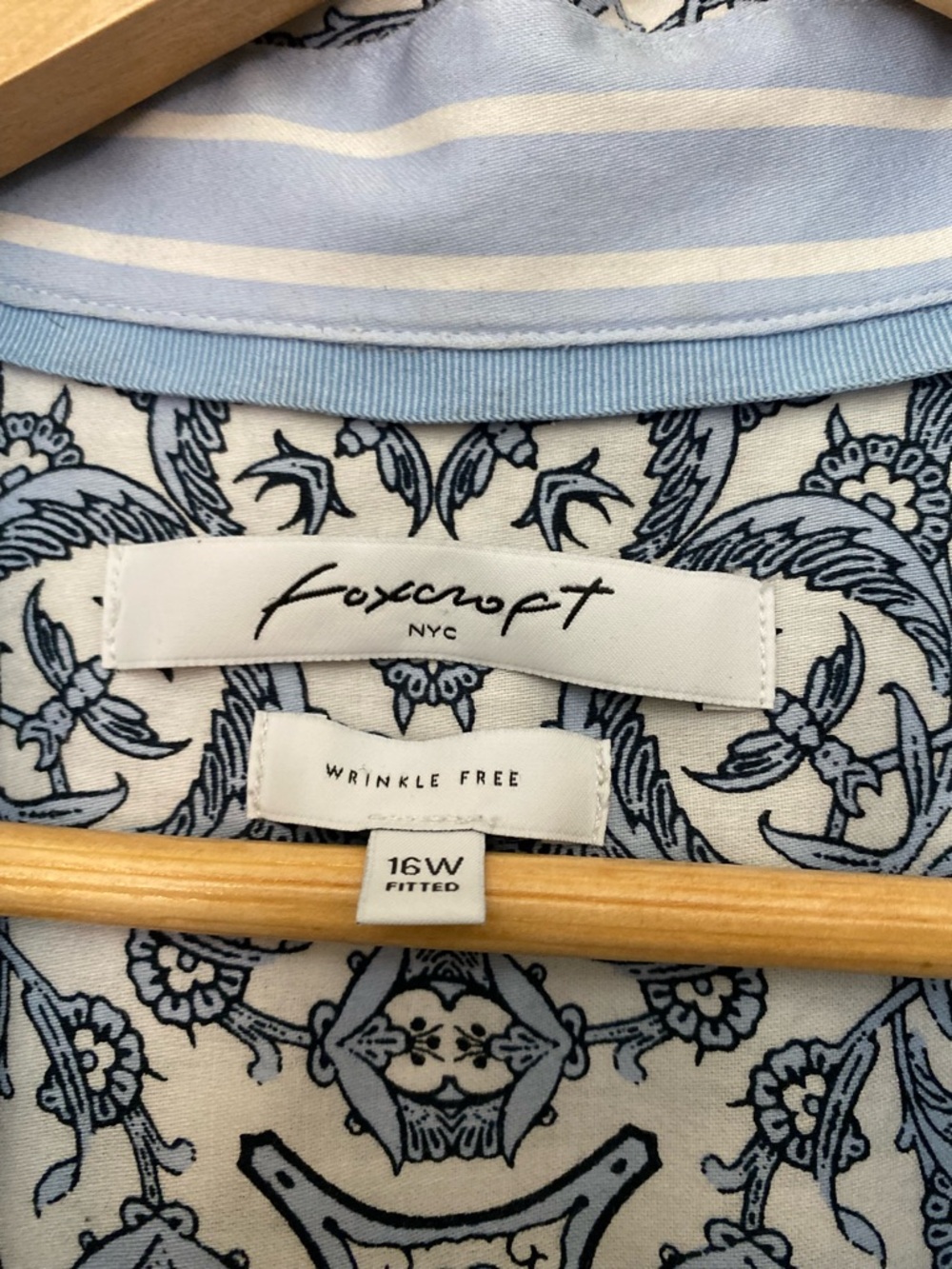 Foxcroft Blue and White Printed Blouse - Picture 2 of 4